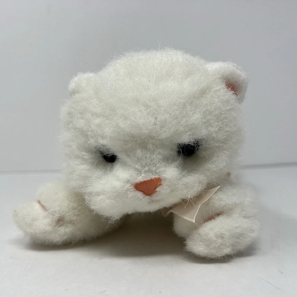 Ty Classic Angel White Persian Cat Plush 1997 Pink Bow Vtg Stuffed‎ Animal 10